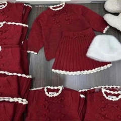 Set len đỏ bé gái QCCC dày dặnH109