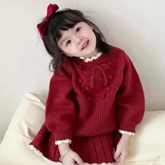 Set len đỏ bé gái QCCC dày dặnH109