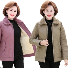 Áo phao bà lót lông (sẵn Tím và Nâu)H300