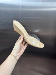Dép Z quai trong suốt đế xuồng da lộn cao 5cm[850] [TL]/H602/