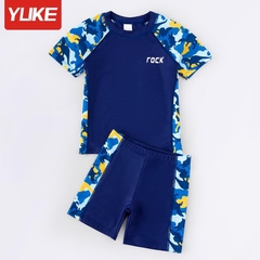 Bộ Bơi bé trai YLike size đại tay rằn ri vàngH91
