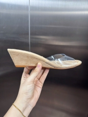 Dép Z quai trong suốt đế xuồng da lộn cao 5cm[850] [TL]/H602/