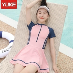 Váy bơi YLike size đại bé gái QCCC Hồng tay xanh thanH88