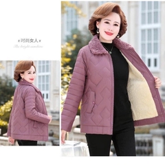 Áo phao bà lót lông (sẵn Tím và Nâu)H300