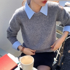 Áo Len cổ sơ mi cho nữ QCCCH96