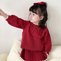 Set len đỏ bé gái QCCC dày dặnH109
