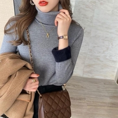 Áo len cổ cao lót lông siêu ấm Hàng QCCC [Có Sẵn]H111