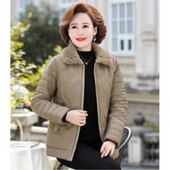 Áo phao bà lót lông (sẵn Tím và Nâu)H300
