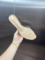 Dép Z quai trong suốt đế xuồng da lộn cao 5cm[850] [TL]/H602/