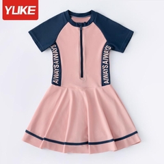 Váy bơi YLike size đại bé gái QCCC Hồng tay xanh thanH88