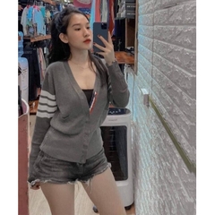 [Sẵn] Áo Khoác Len cardigan cài cúc Thom 4 vạchH320