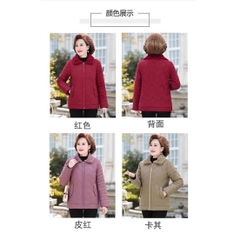 Áo phao bà lót lông (sẵn Tím và Nâu)H300