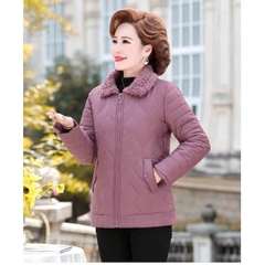 Áo phao bà lót lông (sẵn Tím và Nâu)H300
