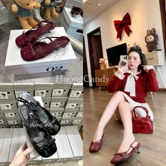 Giày CK nơ mũi tròn góc hở gót FULLBOX(lùi 1sz-hàng sẵn)H158