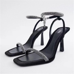 Sandal Z.Ra hai quai đá trắng cao 9cm [HÀNG SẴN]H377
