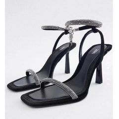 Sandal Z.Ra hai quai đá trắng cao 9cm [HÀNG SẴN]H377