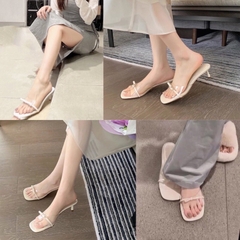 Guốc ZR 5cm quai trong dây nơ mini [Full box - hàng sẵn ạ]H371