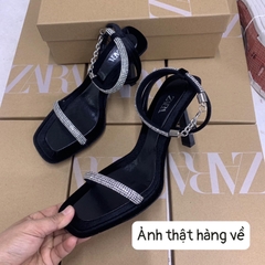 Sandal Z.Ra hai quai đá trắng cao 9cm [HÀNG SẴN]H377