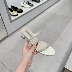 Guốc CK 5cm hai quai đá full boxH340