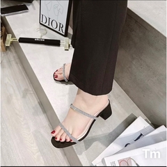 Guốc CK 5cm hai quai đá full boxH340