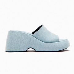 Dép Sandal Cao Gót Denim Xanh Dương Zar [Full box][Hàng Đẹp]H322