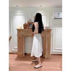 Sandal ZR bệt 2 quai ngang đính đá trắng Full boxH326