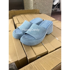 Dép Sandal Cao Gót Denim Xanh Dương Zar [Full box][Hàng Đẹp]H322