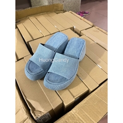 Dép Sandal Cao Gót Denim Xanh Dương Zar [Full box][Hàng Đẹp]H322