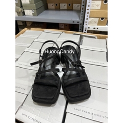 [Sẵn]Sandal CK Dây đen gót vuông cao 5cm FULLBOX[chân mảnh nên lùi 1sz][sẵn hàng]H306