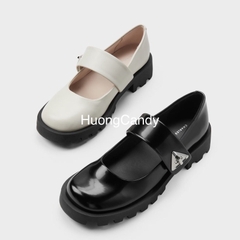 Giày búp bê bệt CK mũi vuông tròn đế răng cưa[Sẵn-lùi 1sz]H289