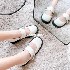 Giày búp bê bệt CK mũi vuông tròn đế răng cưa[Sẵn-lùi 1sz]H289