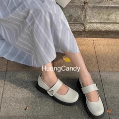 Giày búp bê bệt CK mũi vuông tròn đế răng cưa[Sẵn-lùi 1sz]H289