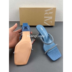 Guốc Jean hai quai đá ZRa[ FULL BOX][Sẵn]H292