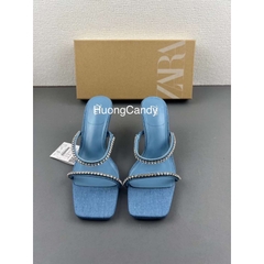 Guốc Jean hai quai đá ZRa[ FULL BOX][Sẵn]H292