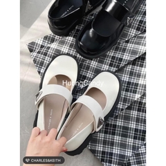 Giày búp bê bệt CK mũi vuông tròn đế răng cưa[Sẵn-lùi 1sz]H289