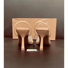 Giày ZR hạt Ngọc tròn nhũ bạc 8cm (FullBox)H257