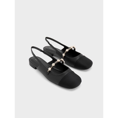 Sandal Cnk hở gót mũi tròn phối dải hoa[ hàng sẵn-lùi 1 sz]H270