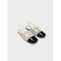 Sandal Cnk hở gót mũi tròn phối dải hoa[ hàng sẵn-lùi 1 sz]H270