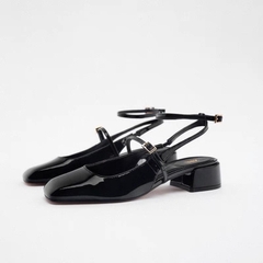 Giày sandal ZR mũi vuông quai mảnh khoá cổ chân 3.5cm[FULLBOX](lùi 1sz)H267