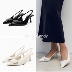 Giày Cao Gót ZR Hoạ Tiết Hình Thang[sẵn](form to nên lùi sz)H274