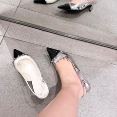 Sandal hở gót Cnk mũi nhọn xích ngọc fullbox( sẵn hàng)H266