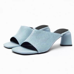 Guốc ZR Denim gót dẹt (sẵn hàng)H259