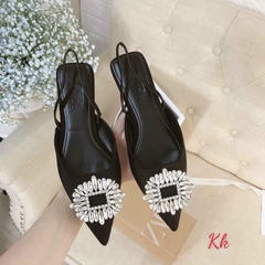 Giày Sandal ZR đen mặt đá pha lê FULLBOXH255