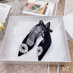 Giày Sandal ZR đen mặt đá pha lê FULLBOXH255