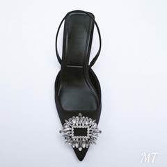 Giày Sandal ZR đen mặt đá pha lê FULLBOXH255