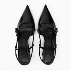 Giày sandal ZR mũi nhọn Dây ngang phối khoáH264