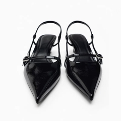Giày sandal ZR mũi nhọn Dây ngang phối khoáH264