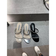 Guốc CK hai quai đá hoaH244