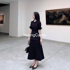 Giày sandal ZR mũi nhọn Dây ngang phối khoáH264