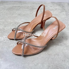 Sandal mica trong phối quai chéo đá trắng FULLBOX[Sẵn-lùi 1sz]H265